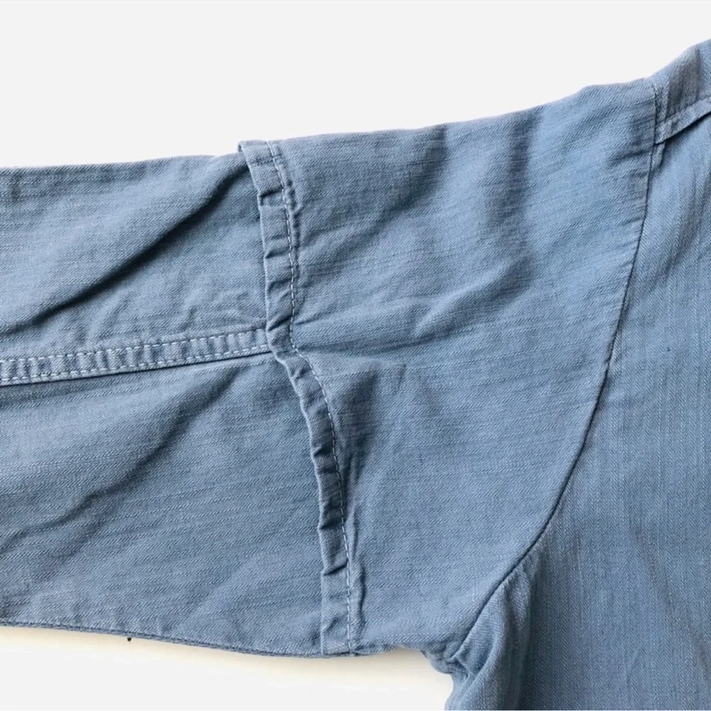 Zara Woman Premium Denim Collection V Neck Long Sleeves Top Size Large - Picture 7 of 7